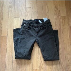 Zara Dark Olive High-Waisted Skinny Jeans